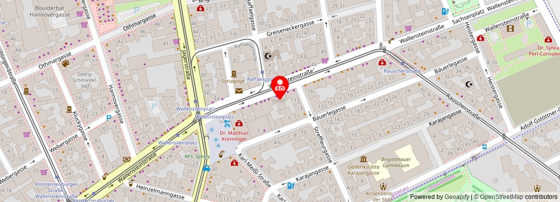 Street map section around the address