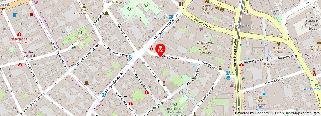 Street map section around the address