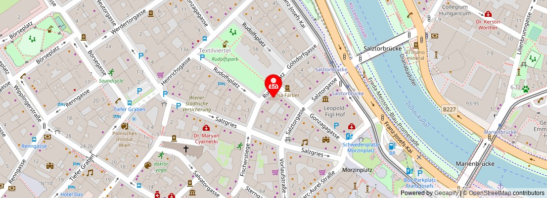 Street map section around the address