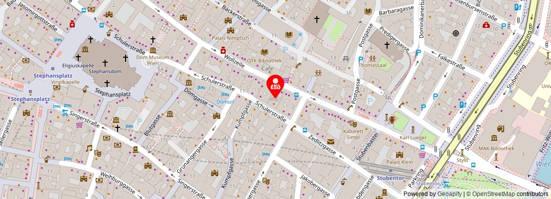 Street map section around the address