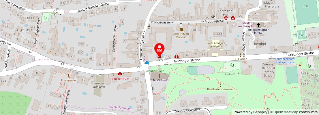 Street map section around the address