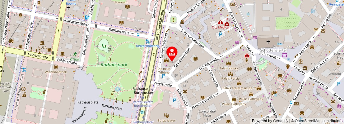 Street map section around the address