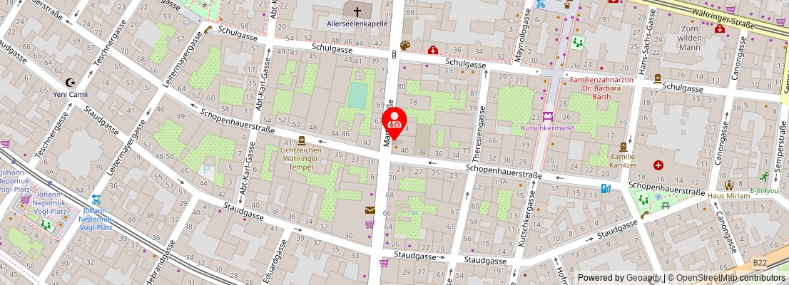 Street map section around the address