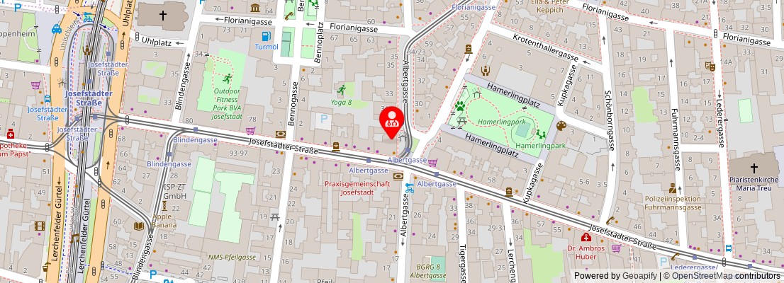 Street map section around the address