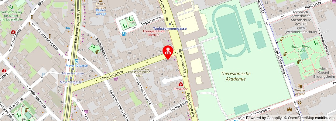 Street map section around the address