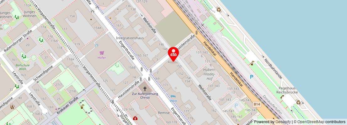 Street map section around the address