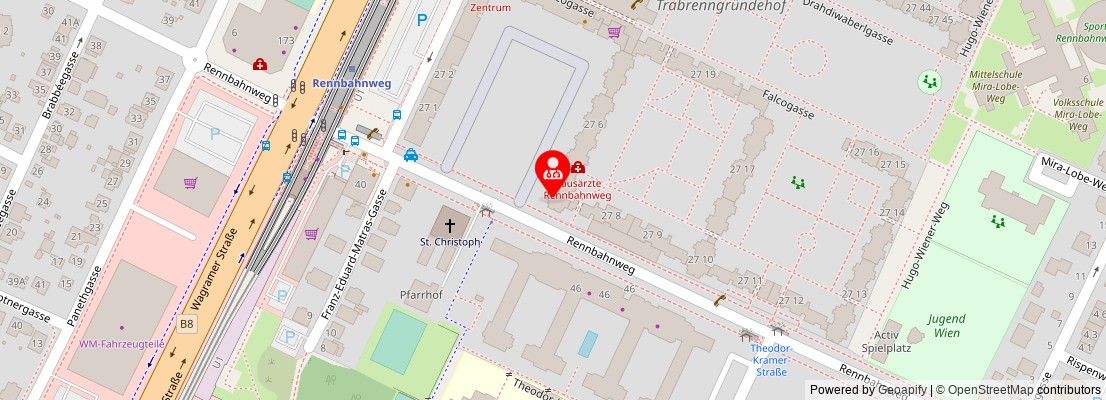 Street map section around the address