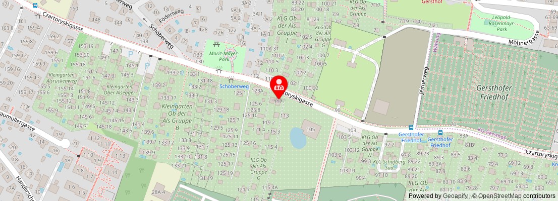 Street map section around the address