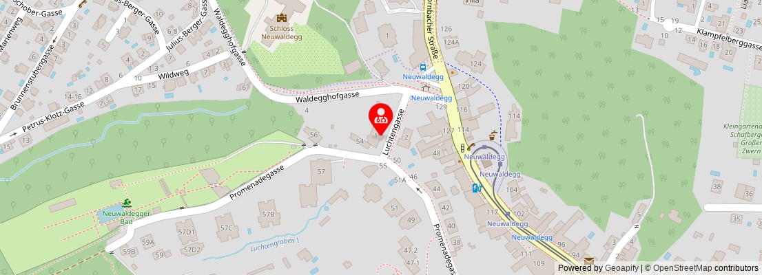 Street map section around the address