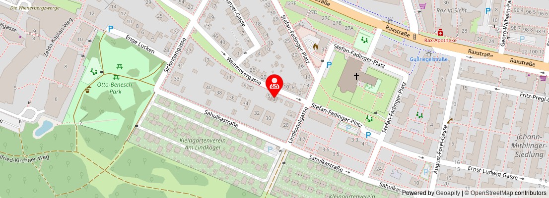 Street map section around the address