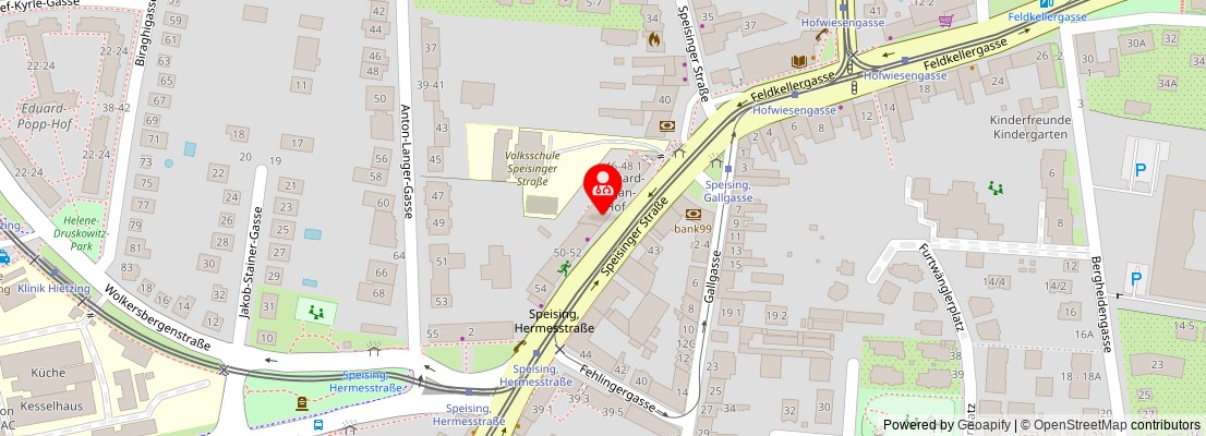 Street map section around the address