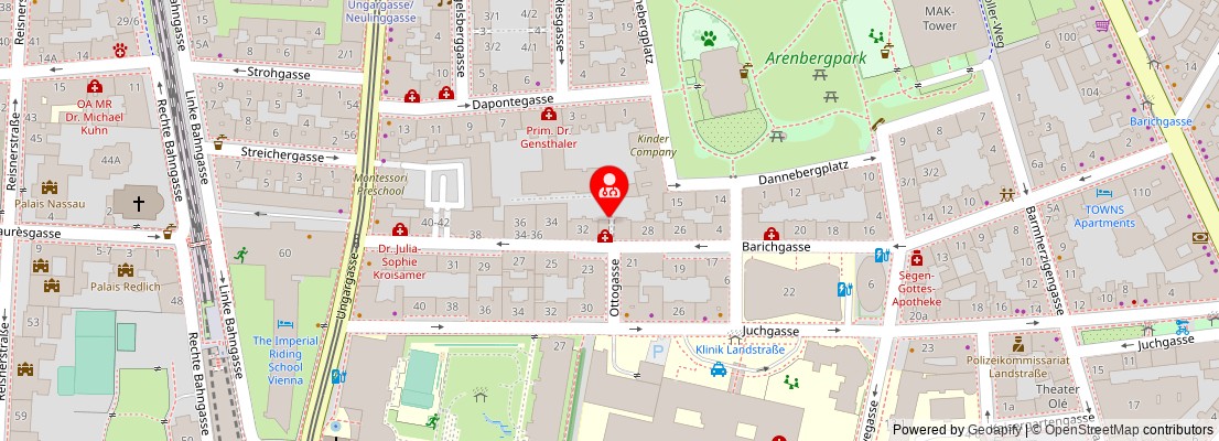 Street map section around the address