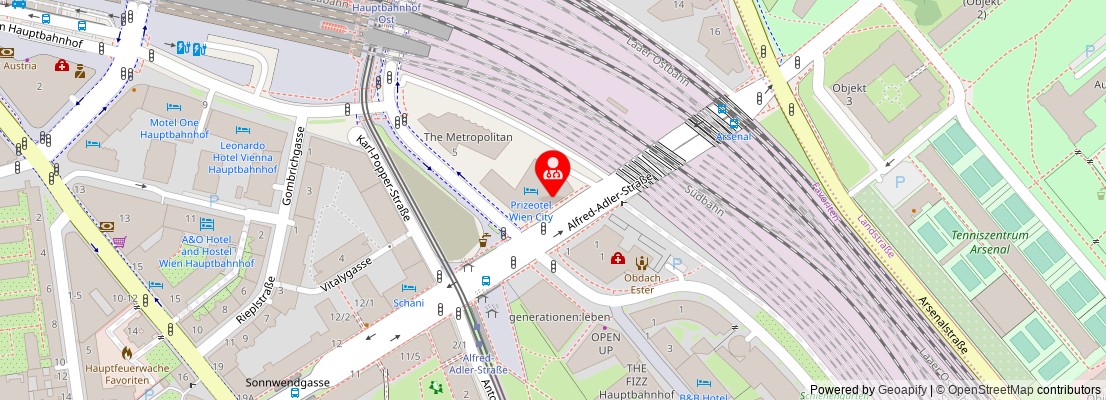 Street map section around the address