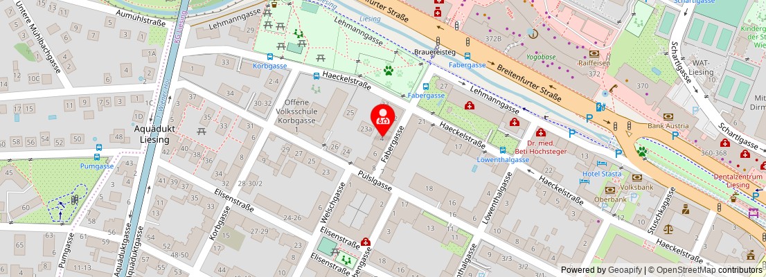Street map section around the address