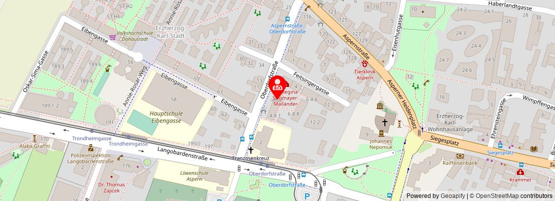 Street map section around the address