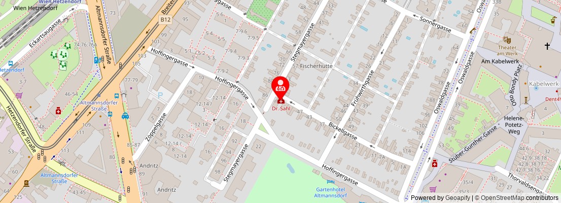 Street map section around the address