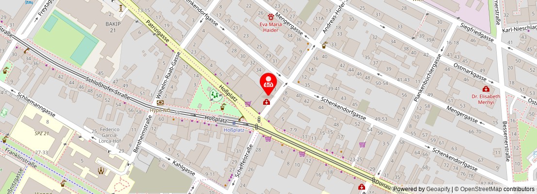 Street map section around the address