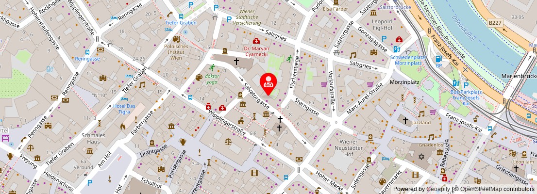 Street map section around the address