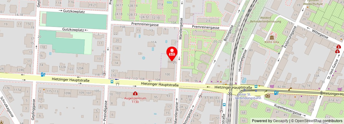 Street map section around the address