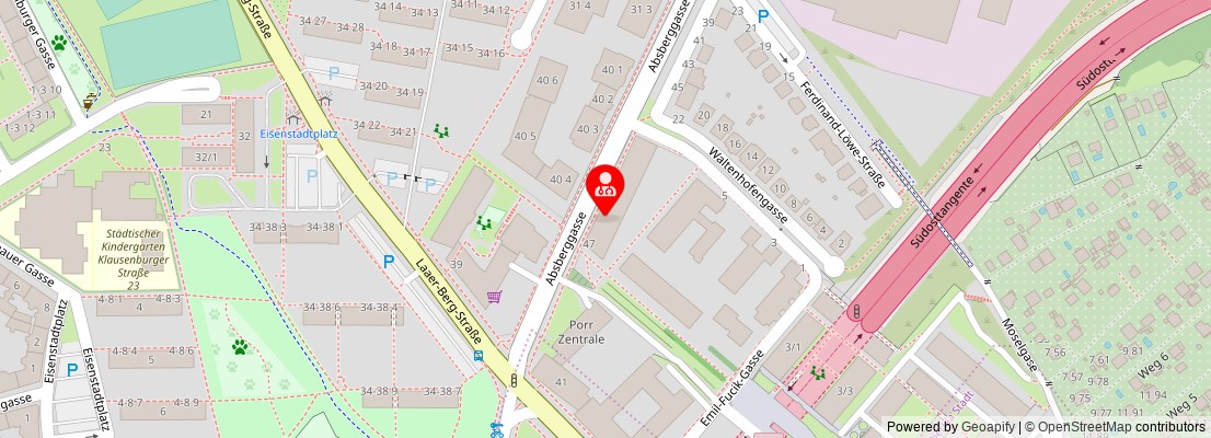 Street map section around the address
