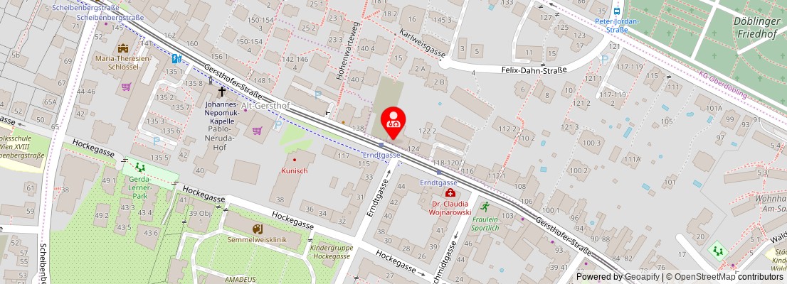 Street map section around the address