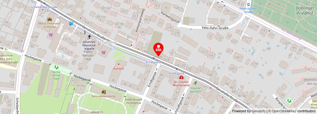 Street map section around the address