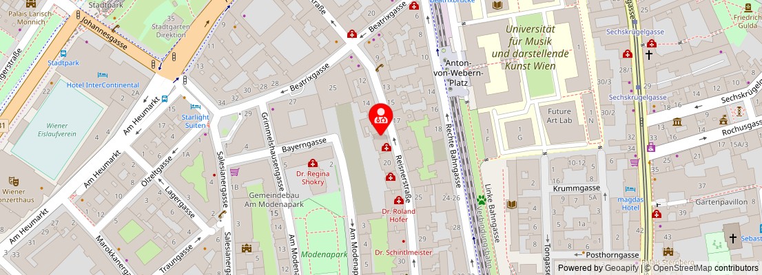 Street map section around the address