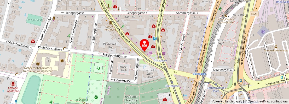 Street map section around the address