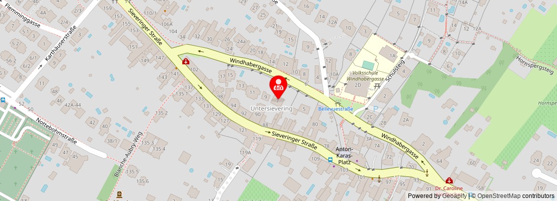 Street map section around the address