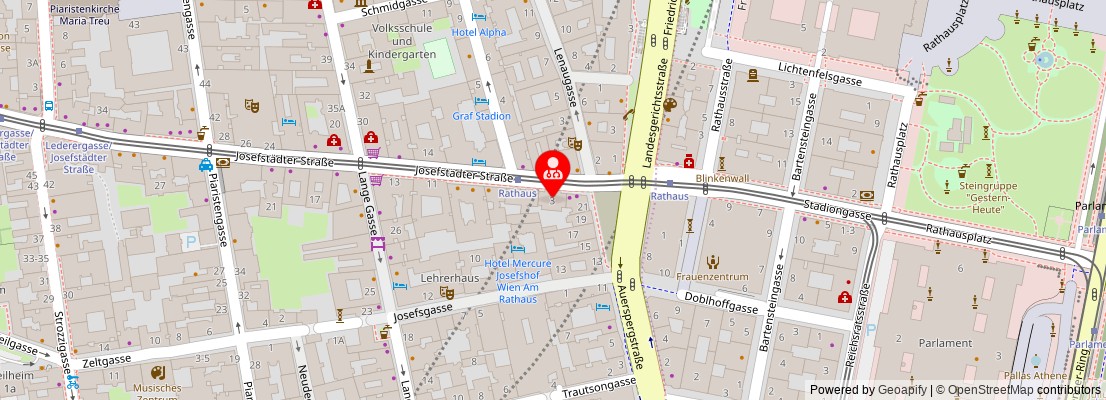Street map section around the address