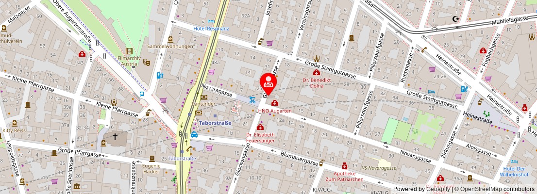 Street map section around the address