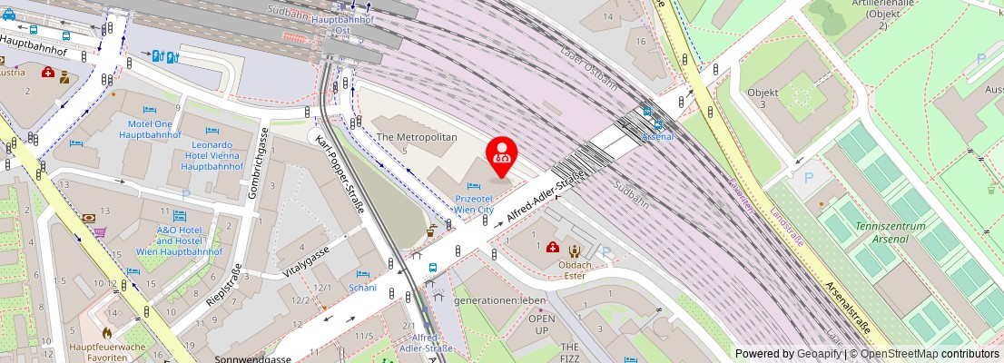 Street map section around the address