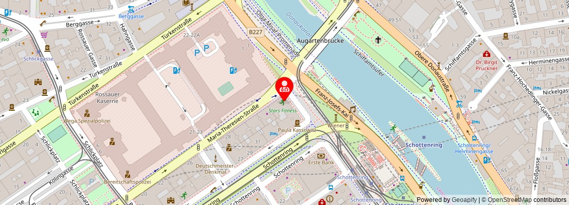 Street map section around the address