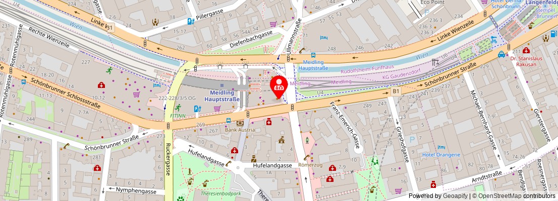 Street map section around the address