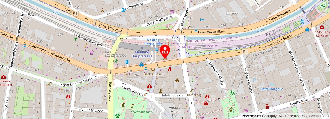 Street map section around the address