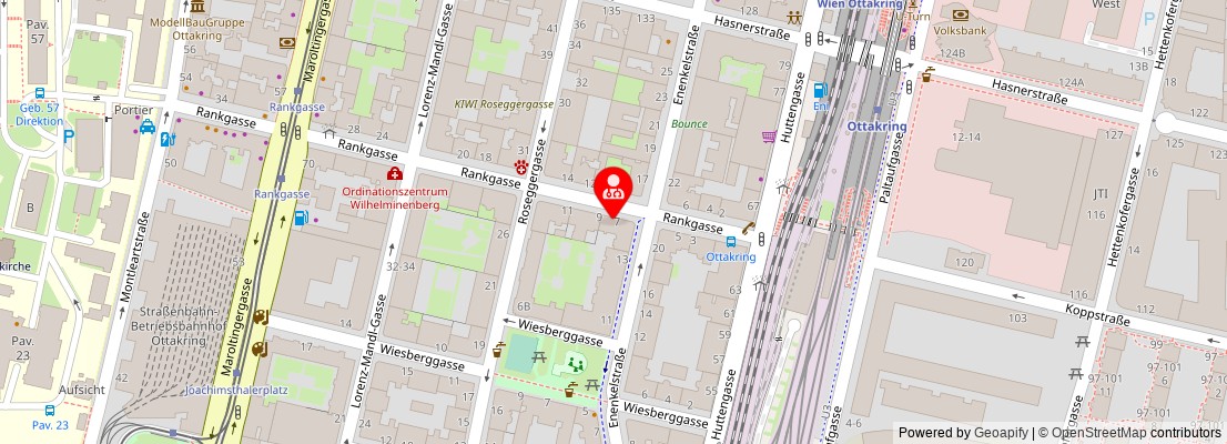 Street map section around the address