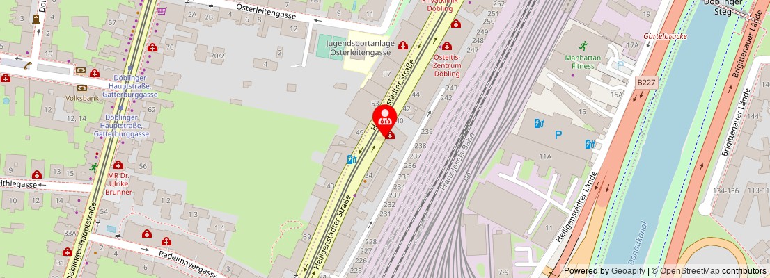 Street map section around the address