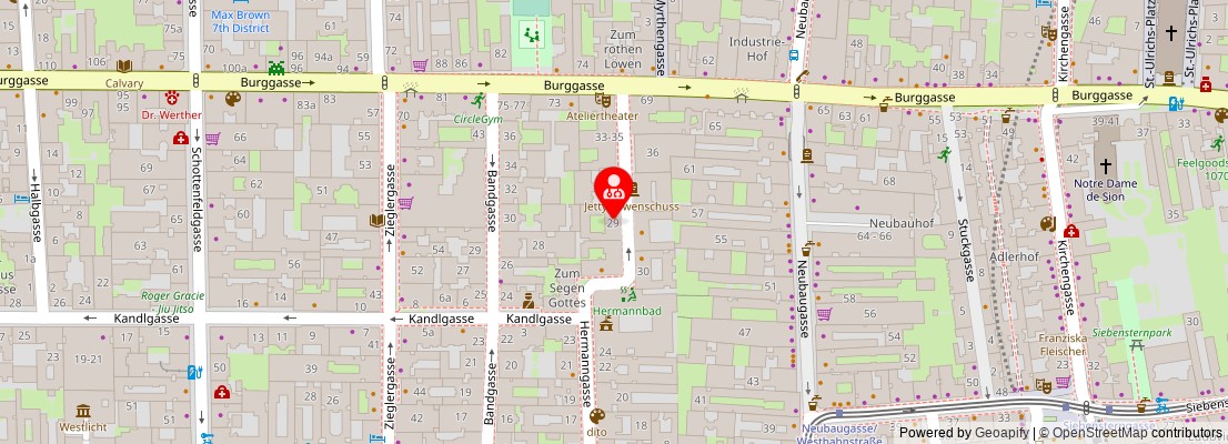 Street map section around the address