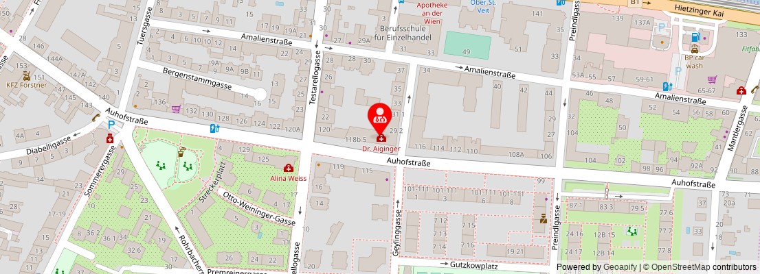 Street map section around the address