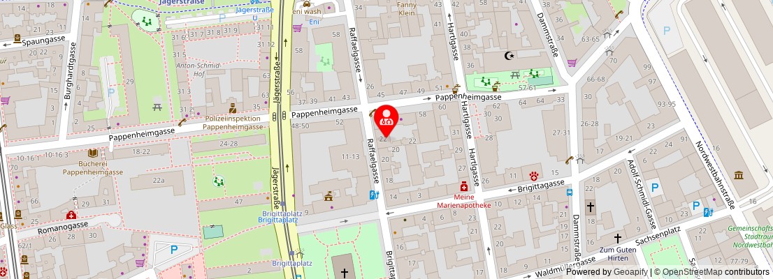 Street map section around the address