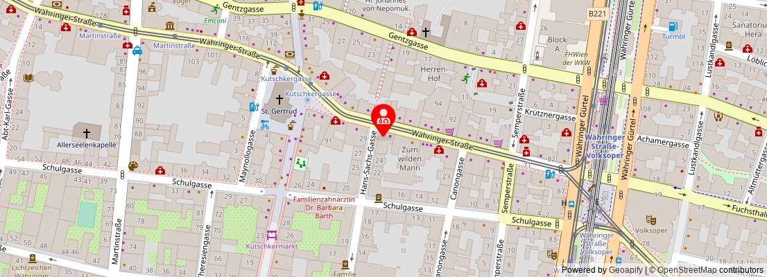 Street map section around the address