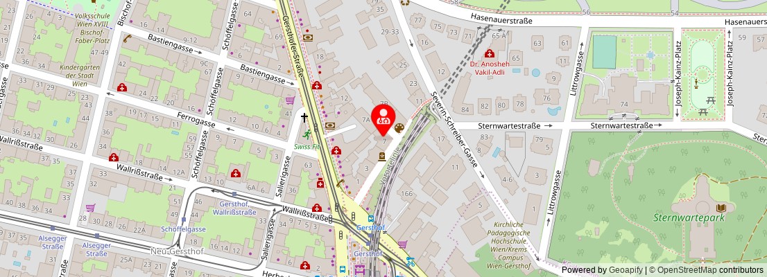 Street map section around the address