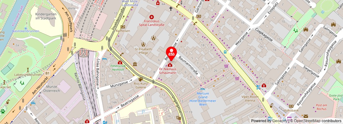Street map section around the address