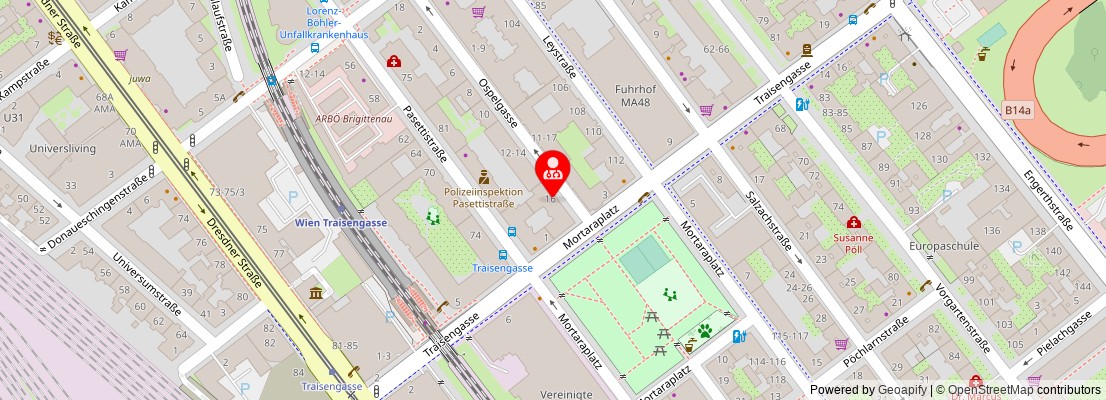 Street map section around the address