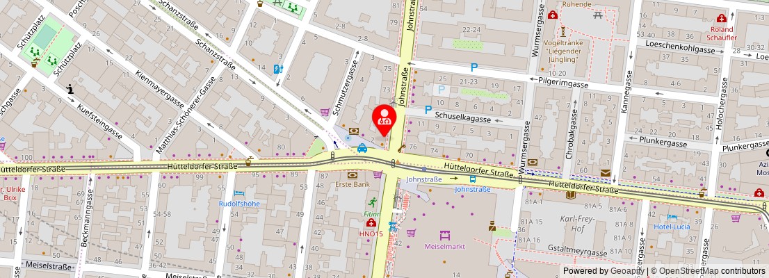Street map section around the address
