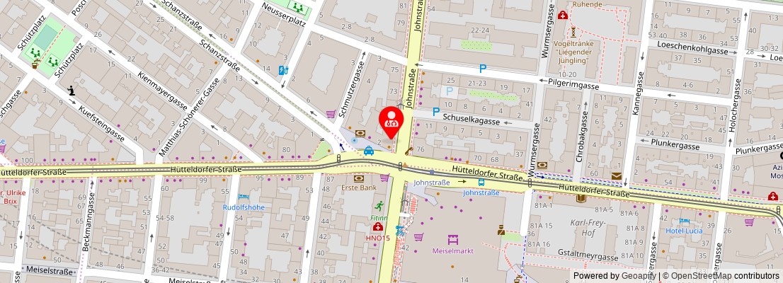 Street map section around the address