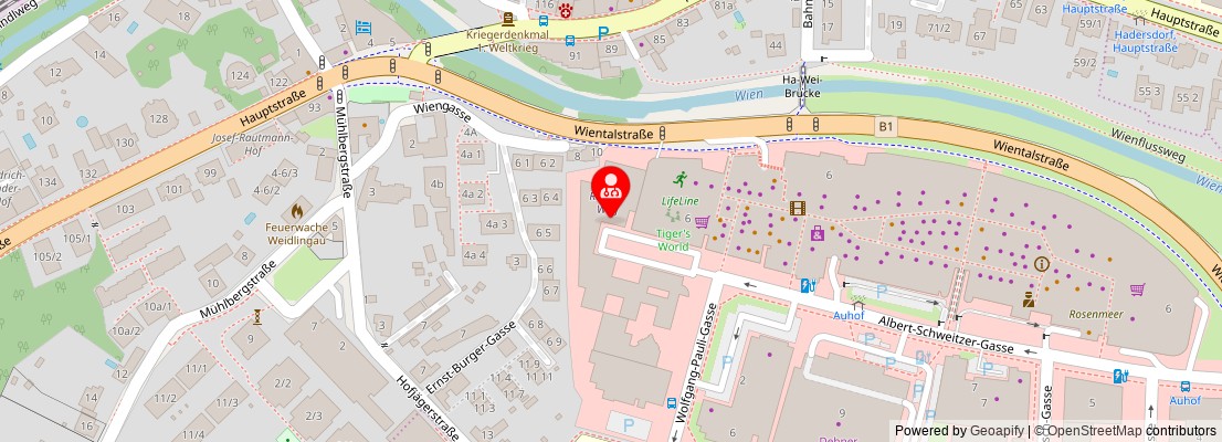 Street map section around the address