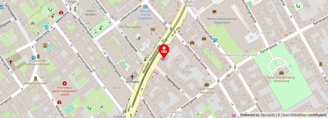 Street map section around the address