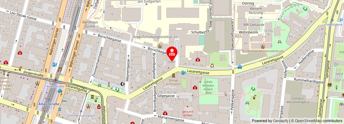 Street map section around the address