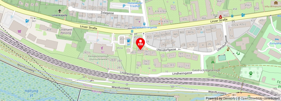 Street map section around the address